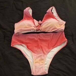 Pink and Orange Ombre Bikini Set